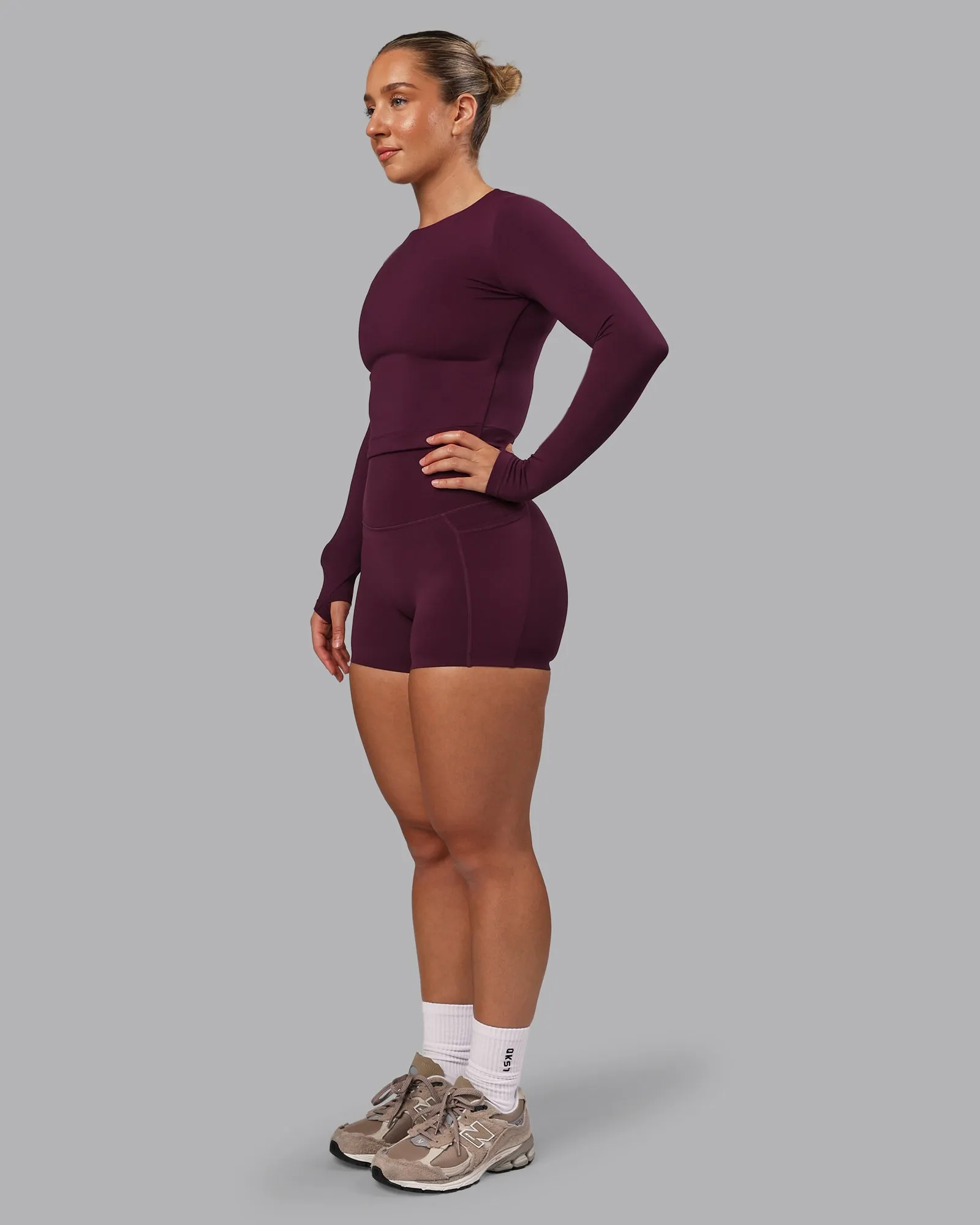 Elixir X-Short Tights With Pockets - Cherry Lacquer