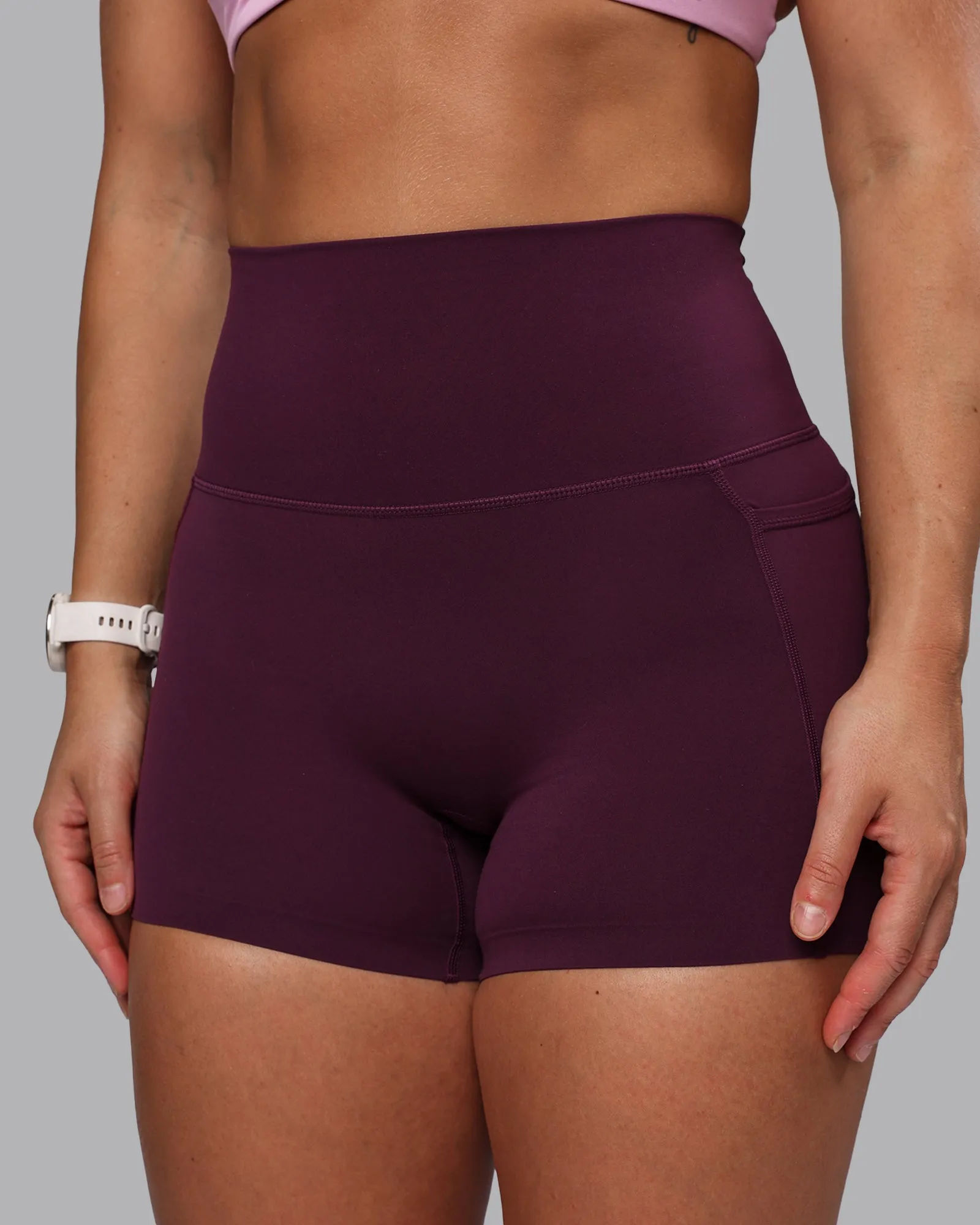 Elixir X-Short Tights With Pockets - Cherry Lacquer