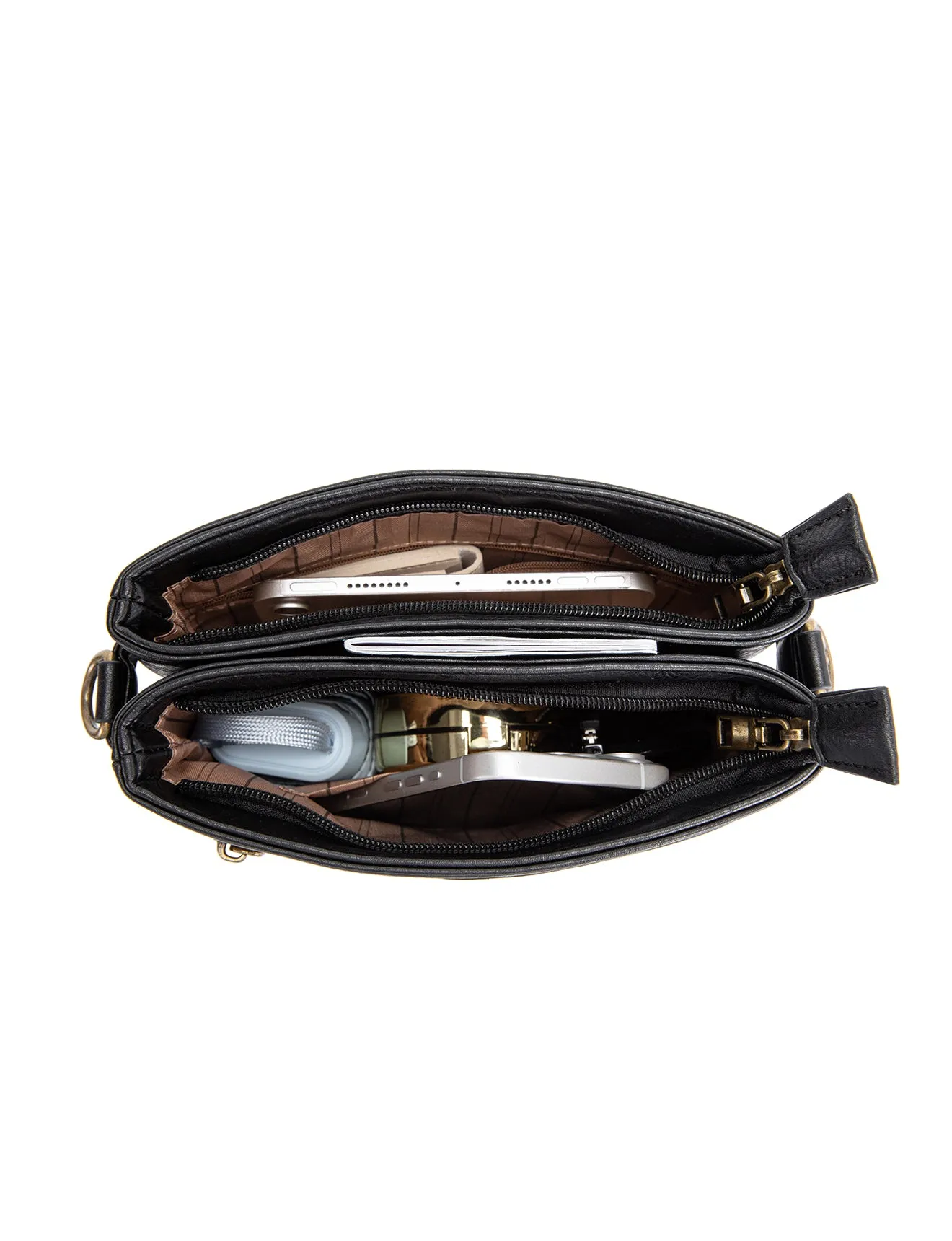 EMI VEGAN XBODY BAG- XB-2339-BLK