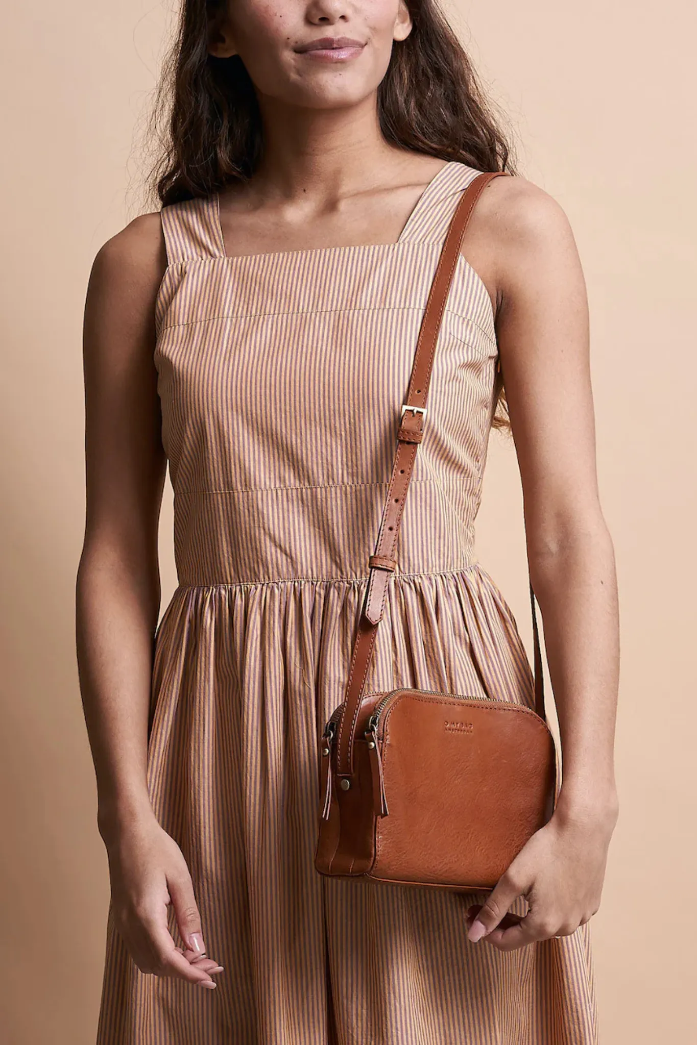EMILY COGNAC STROMBOLI LEATHER - FULL LEATHER STRAP
