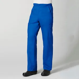 EON 8308 Men Half Elastic Fly Front 8-Pocket Cargo Pant Royal Blue