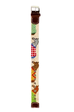 Equestrian Needlepoint Watch Strap