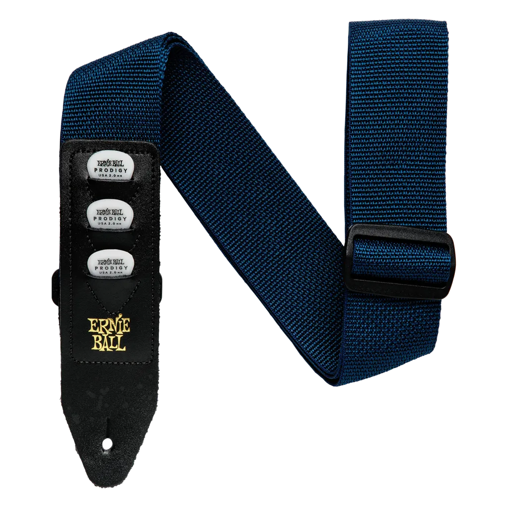 ERNIE BALL PICK HOLDER GUITAR STRAP - Navy Blue