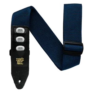 ERNIE BALL PICK HOLDER GUITAR STRAP - Navy Blue