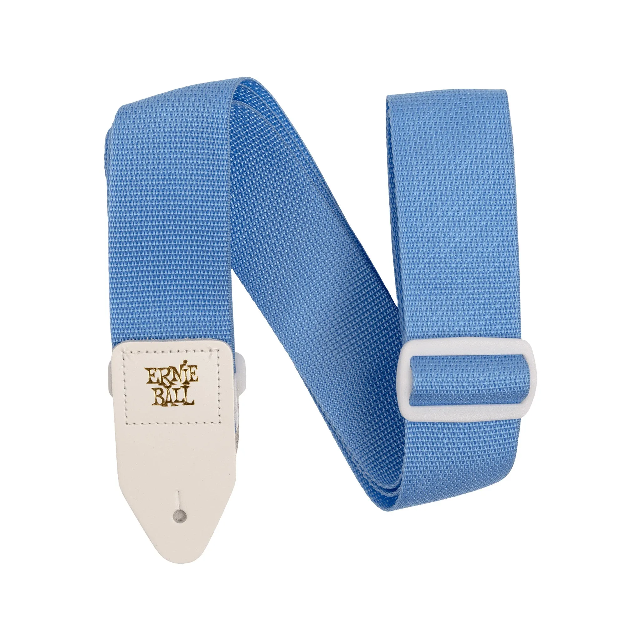 Ernie Ball Polypro Guitar Strap, Soft Blue & White
