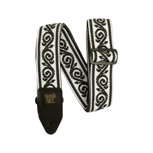 Ernie Ball Polypro Jacquard Guitar Strap, Black Vine