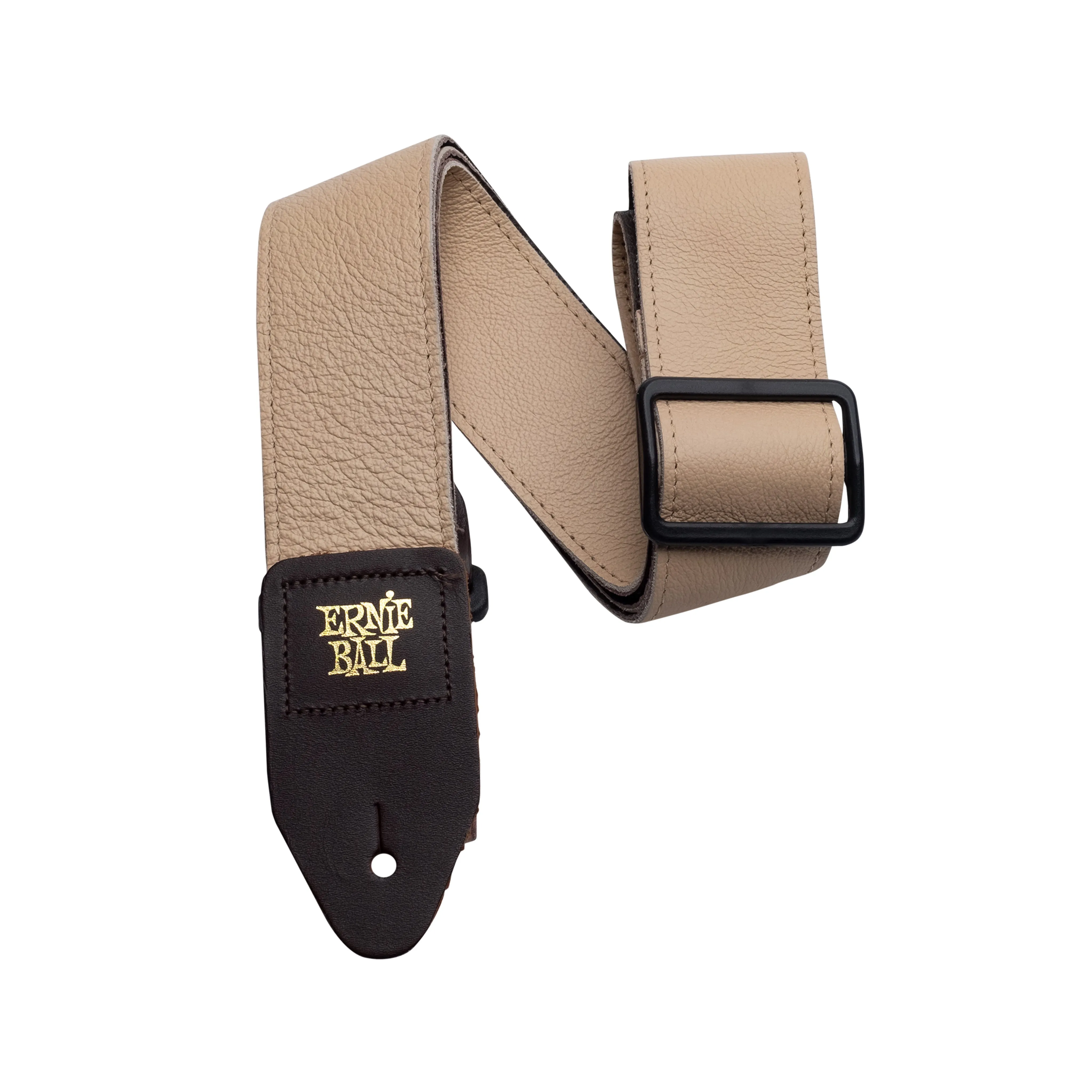 Ernie Ball Tri-Glide 2Inch Italian Leather Bass/Guitar Strap, Tan
