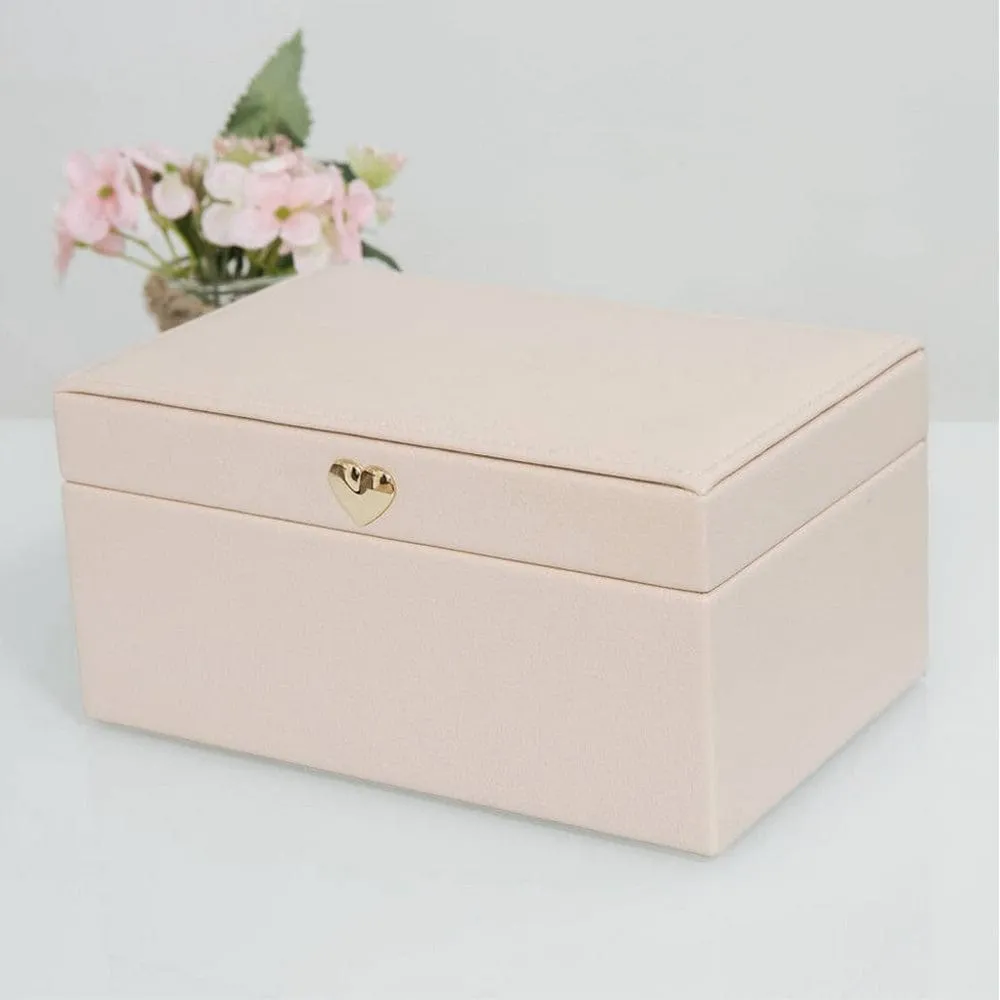 Estella Baby Pink Pu Leather Jewellery Box Jewelry & Trinket Storage Case