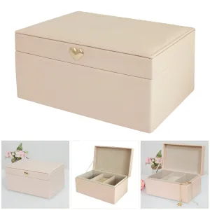 Estella Baby Pink Pu Leather Jewellery Box Jewelry & Trinket Storage Case