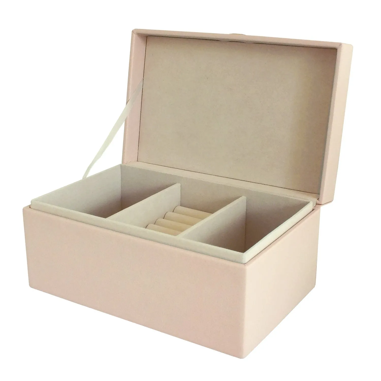 Estella Baby Pink Pu Leather Jewellery Box Jewelry & Trinket Storage Case