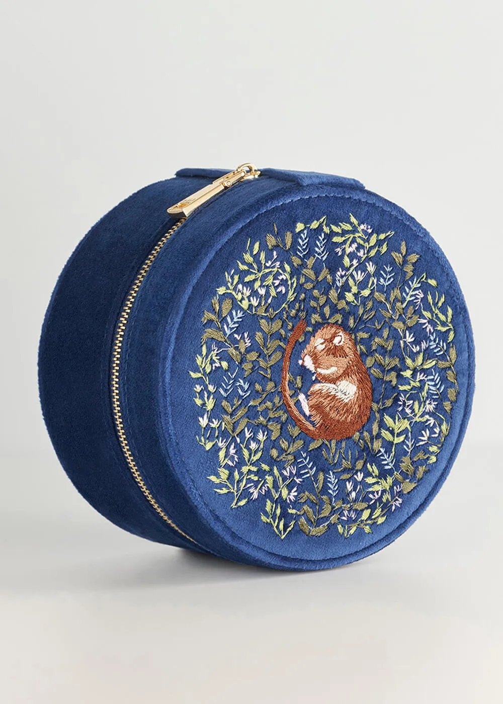 Fable England Chloe Dormouse Velvet Jewellerybox Navy