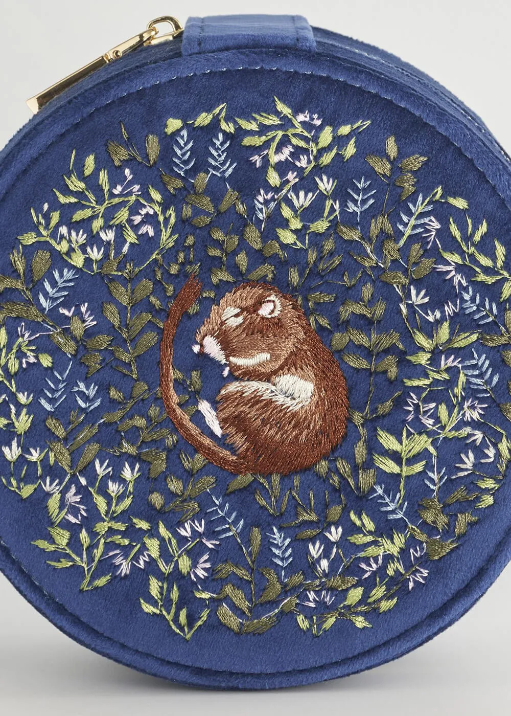 Fable England Chloe Dormouse Velvet Jewellerybox Navy