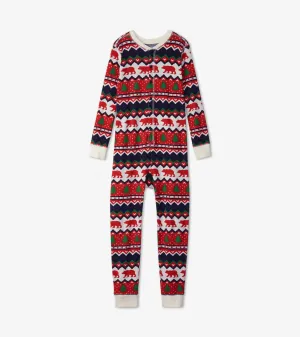 Fair Isle Bear Kids Union Set