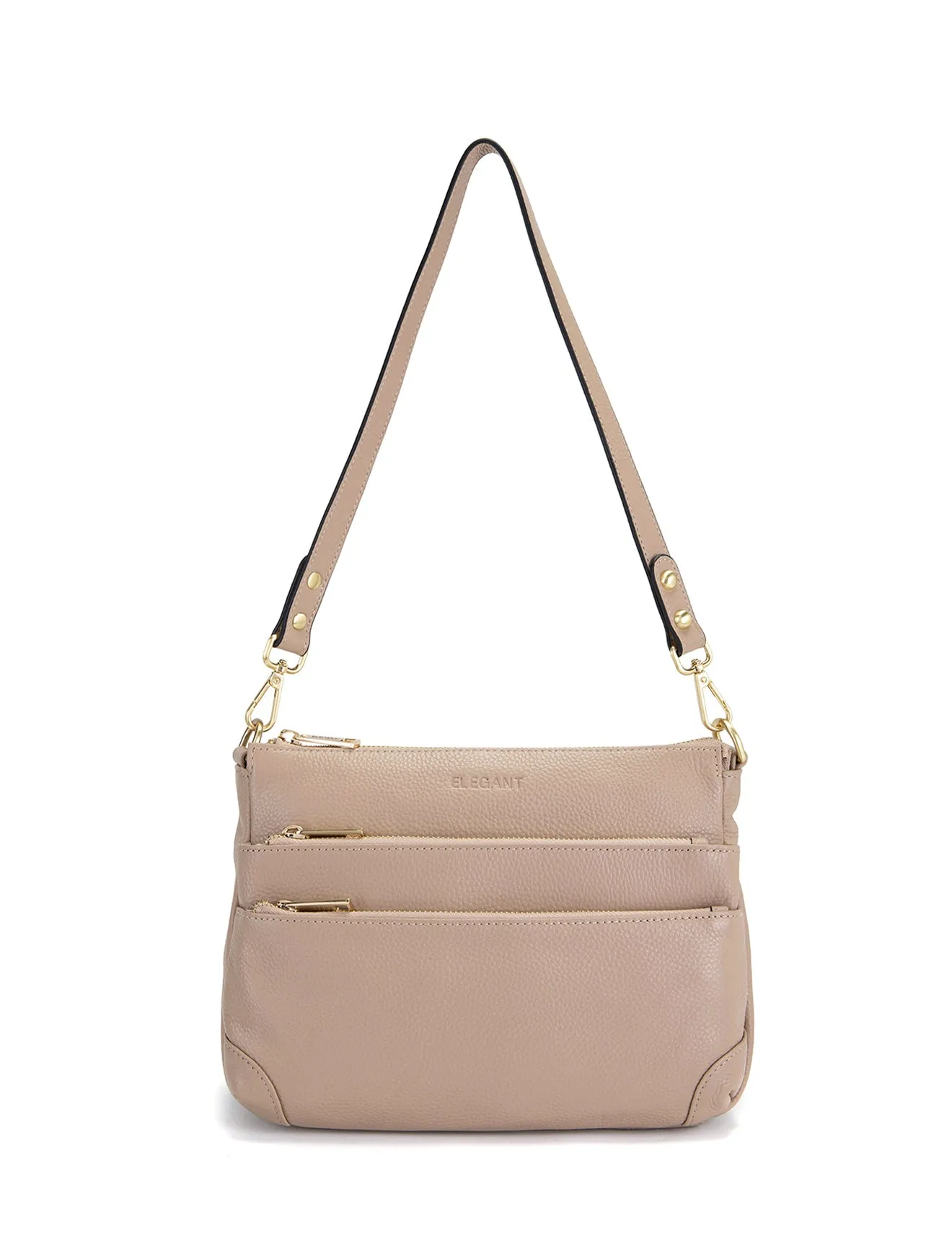 FAITH LEATHER CROSS BODY BAG- E1-0749-PUTTY