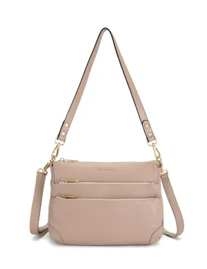 FAITH LEATHER CROSS BODY BAG- E1-0749-PUTTY