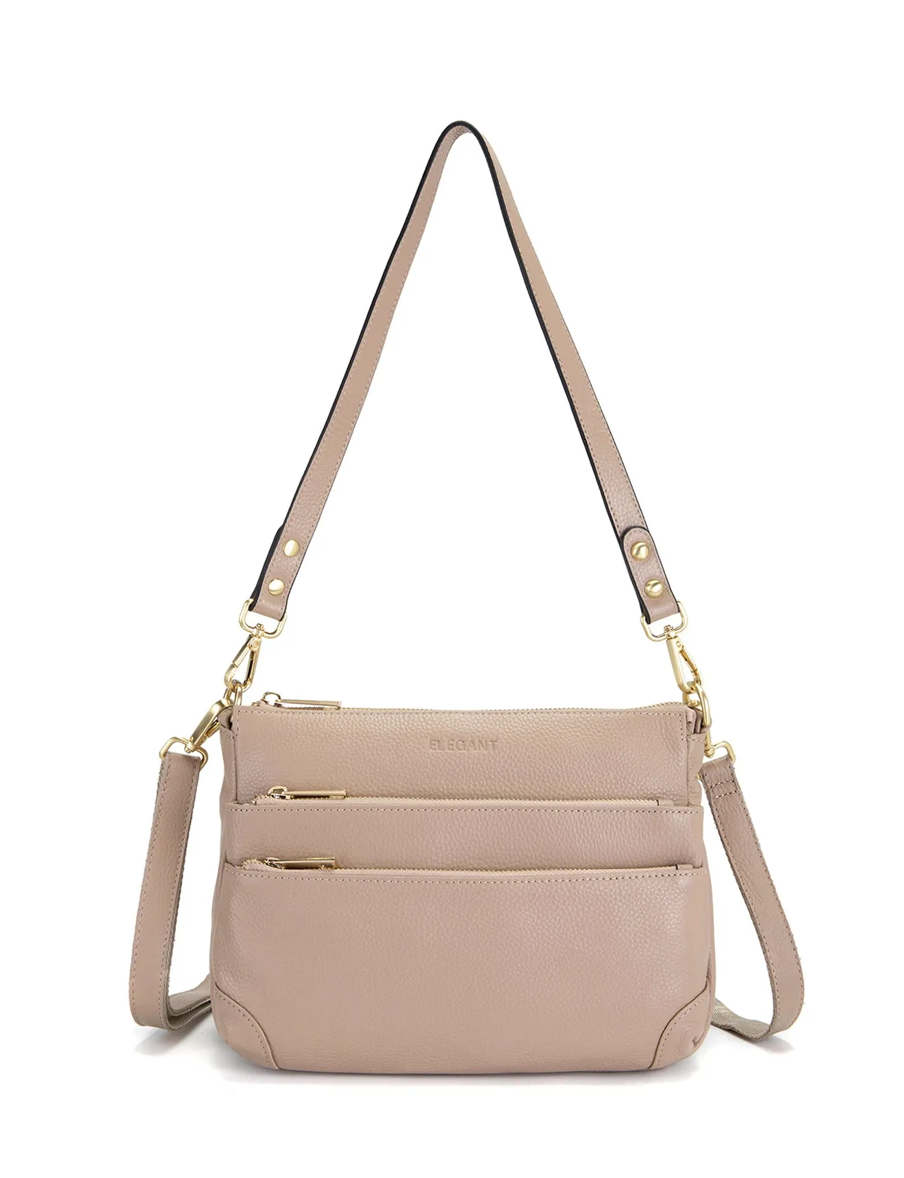 FAITH LEATHER CROSS BODY BAG- E1-0749-PUTTY