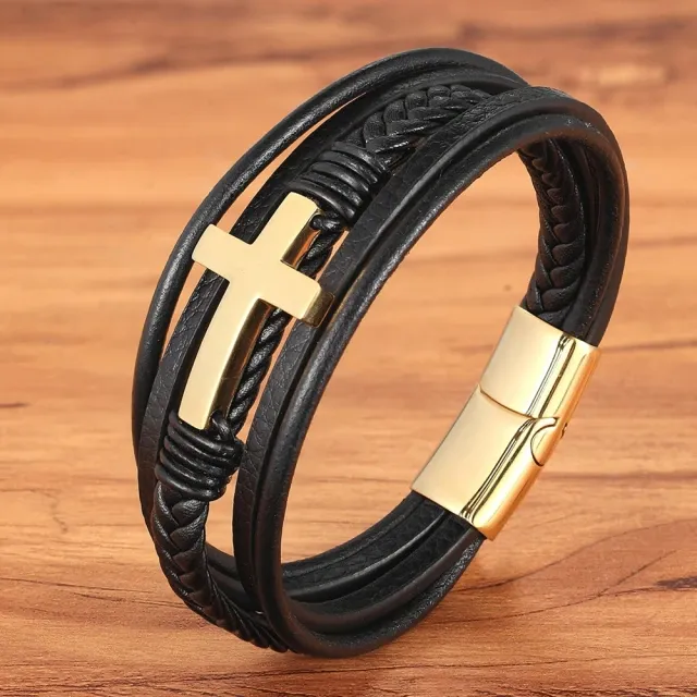 Faith Steel Cross Bracelet