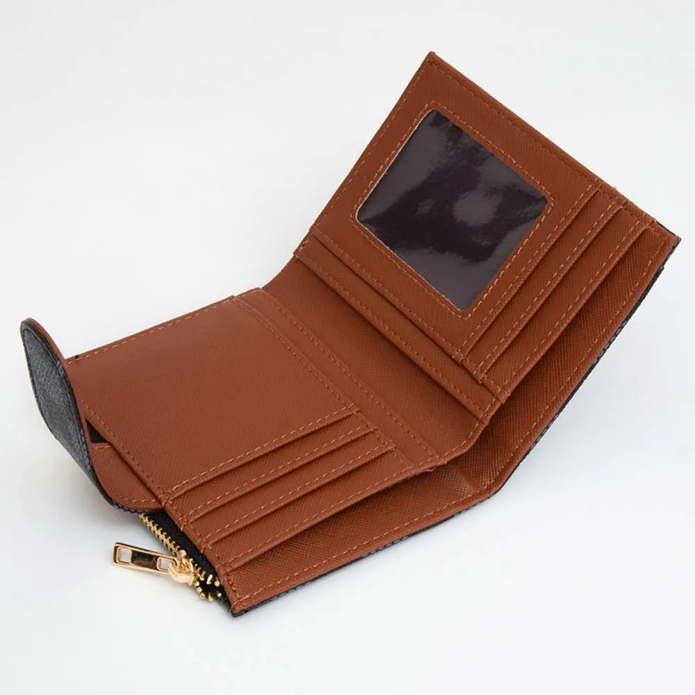 FAUX LEATHER CHECKERED FOLD WALLET (MULTIPLE COLORS)