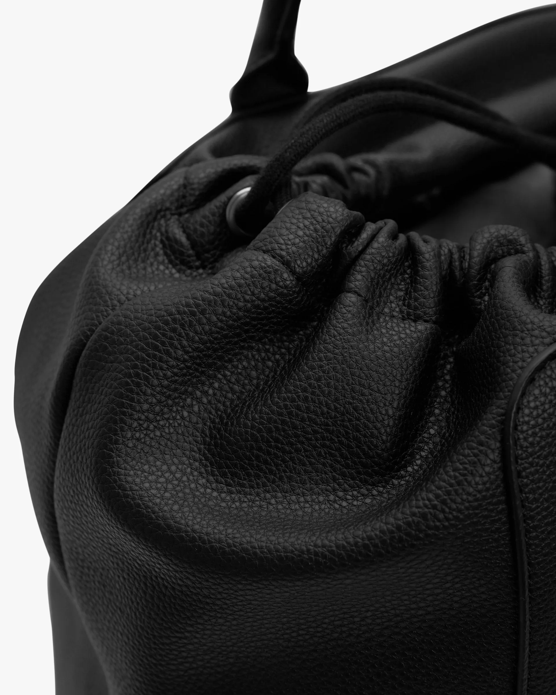 Faux Leather Holdall - Jet Black