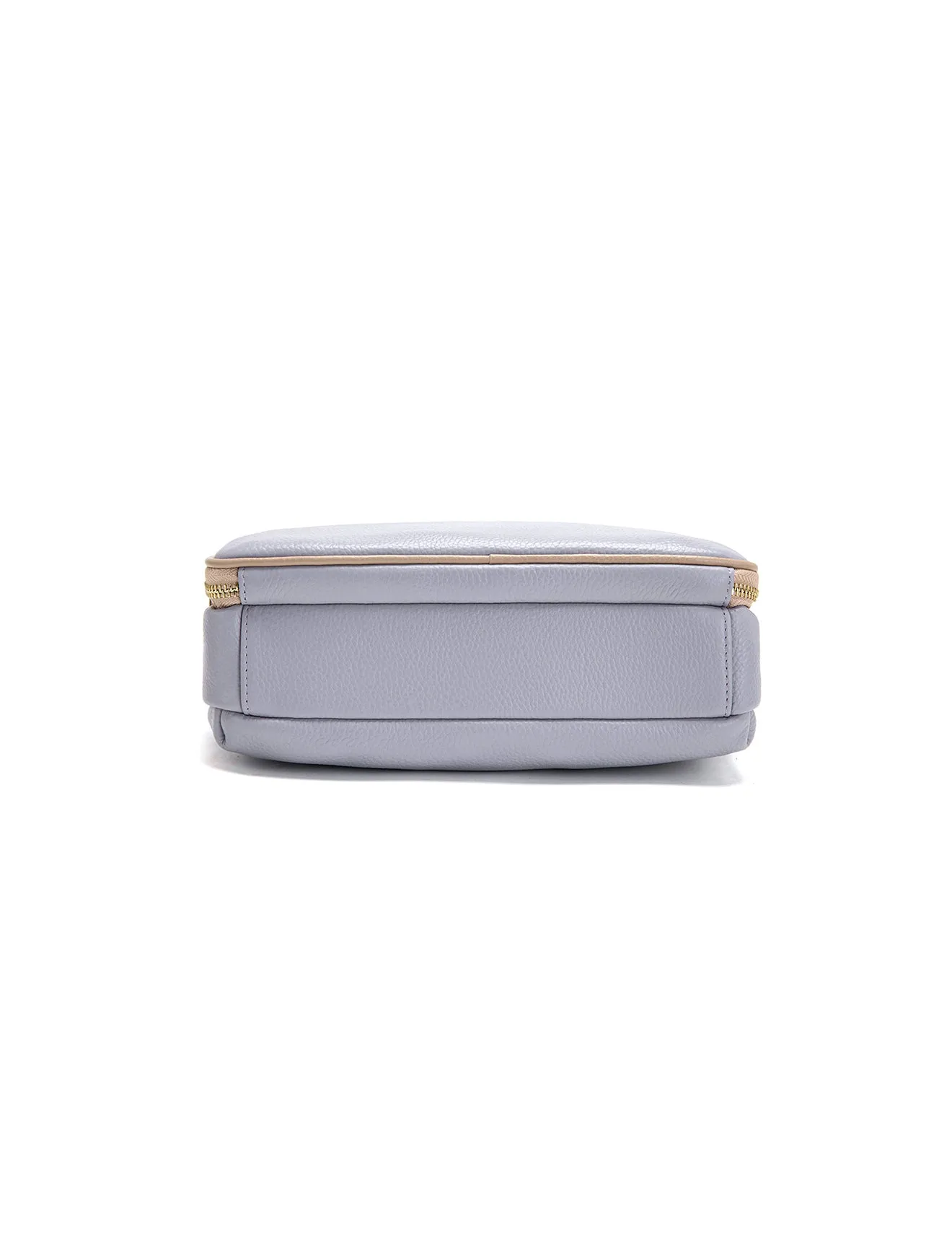 FELICITY LEATHER XBODY BAG- E1-0814A-CORNFLOWER/PUTTY