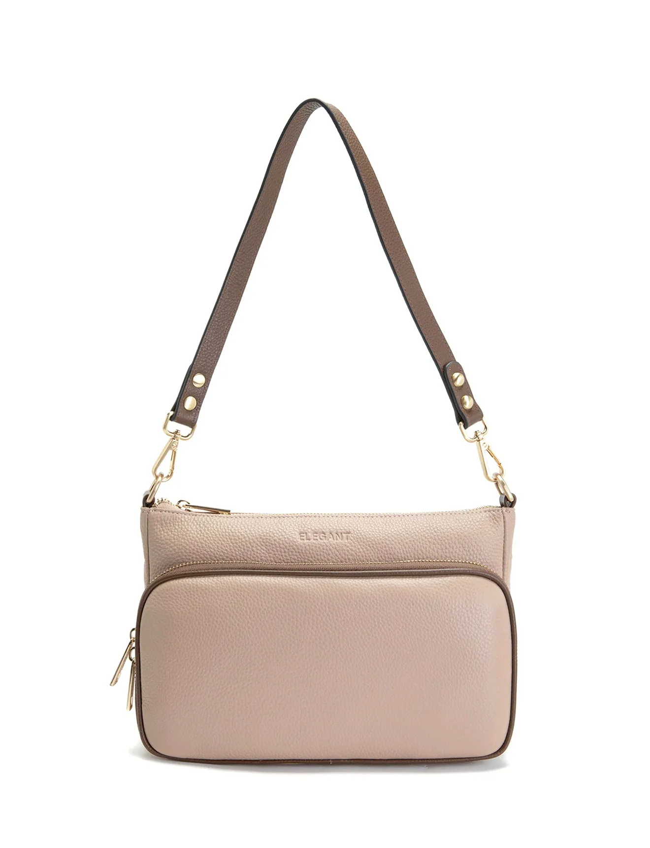 FELICITY LEATHER XBODY BAG- E1-0814A-PUTTY/CINNAMON- SALE