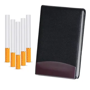 Felstar Metal Cigarette Case Holder for 7 Cigarettes Box Crush Proof Pocket Size - Black