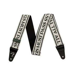 Fender George Harrison All Things Logo Guitar Strap, Black/White