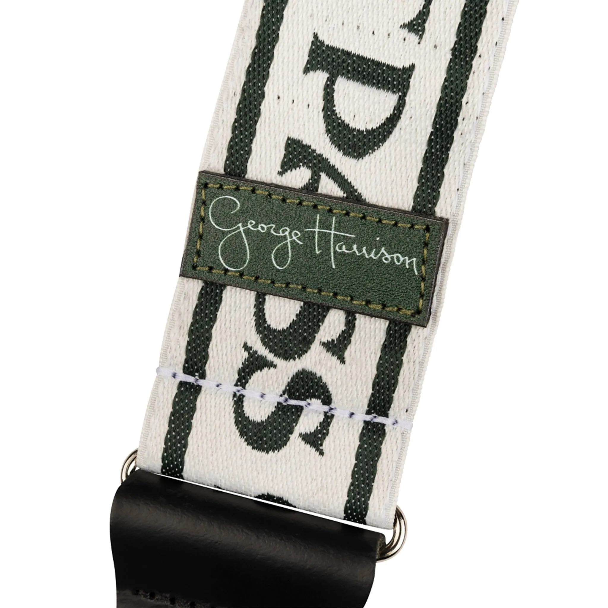Fender George Harrison All Things Logo Guitar Strap, Black/White