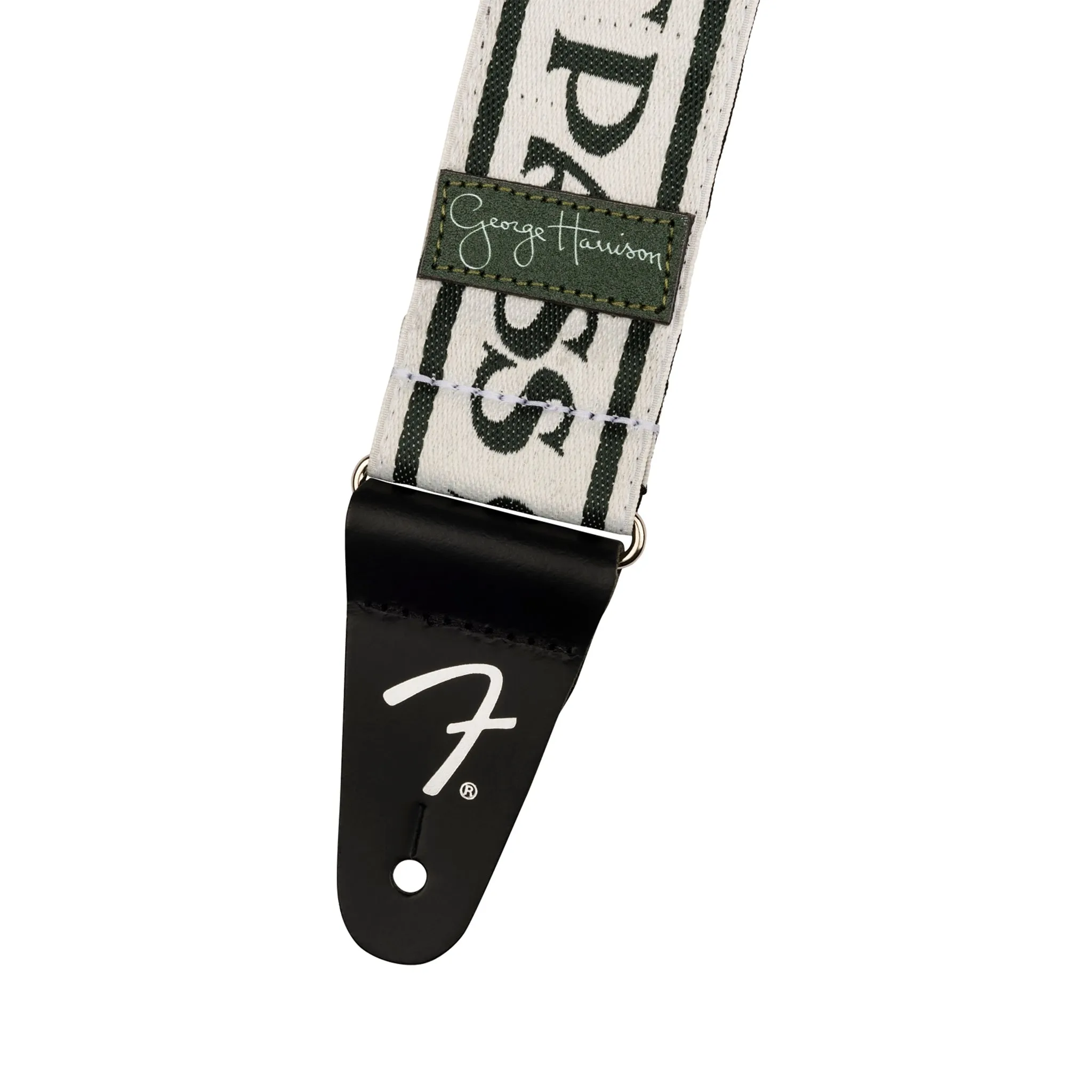 Fender George Harrison All Things Logo Guitar Strap, Black/White