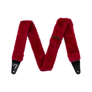 Fender Poodle Plush Guitar Strap, Red