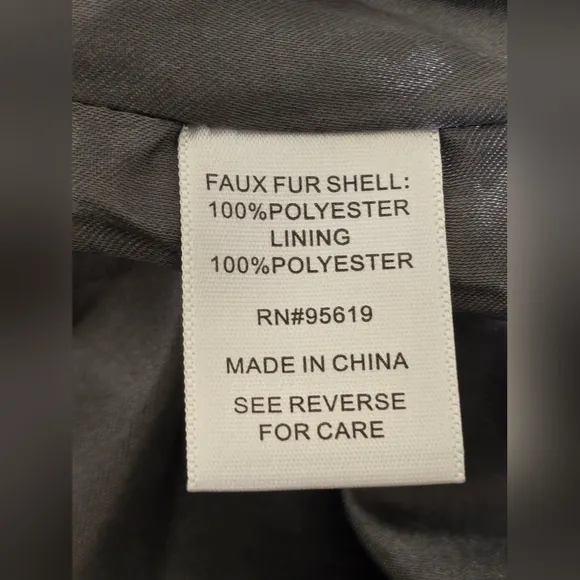 Fever Chevron Design Faux Fur Coat
