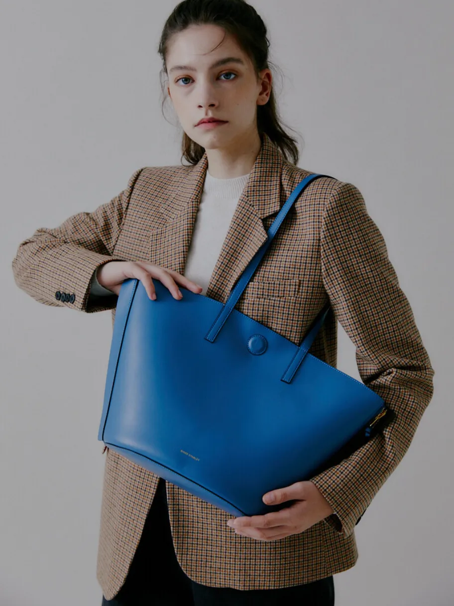 [FINAL RUN] REVERSIBLE SHOPPER BAG CERULEAN BLUE/CHOCOLATE
