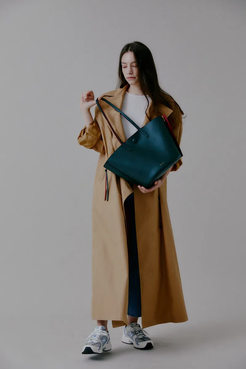 [FINAL RUN] REVERSIBLE SHOPPER BAG DEEP GREEN/RED