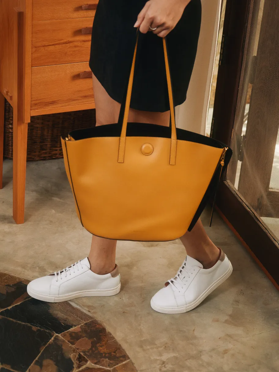 [FINAL RUN] REVERSIBLE SHOPPER BAG MUSTARD/BLACK