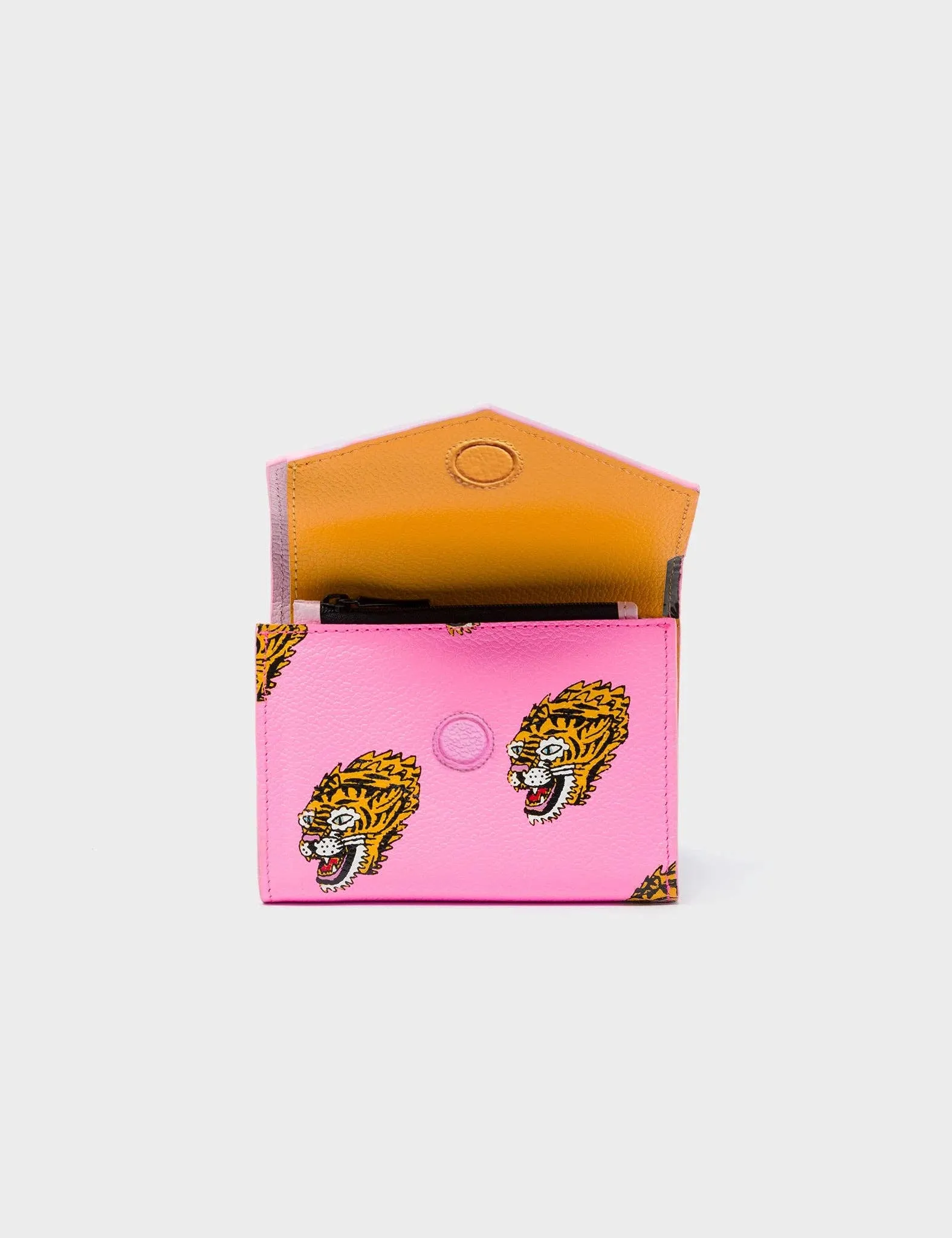 Fiona Bubblegum Pink Leather Wallet - El Trópico Print Design