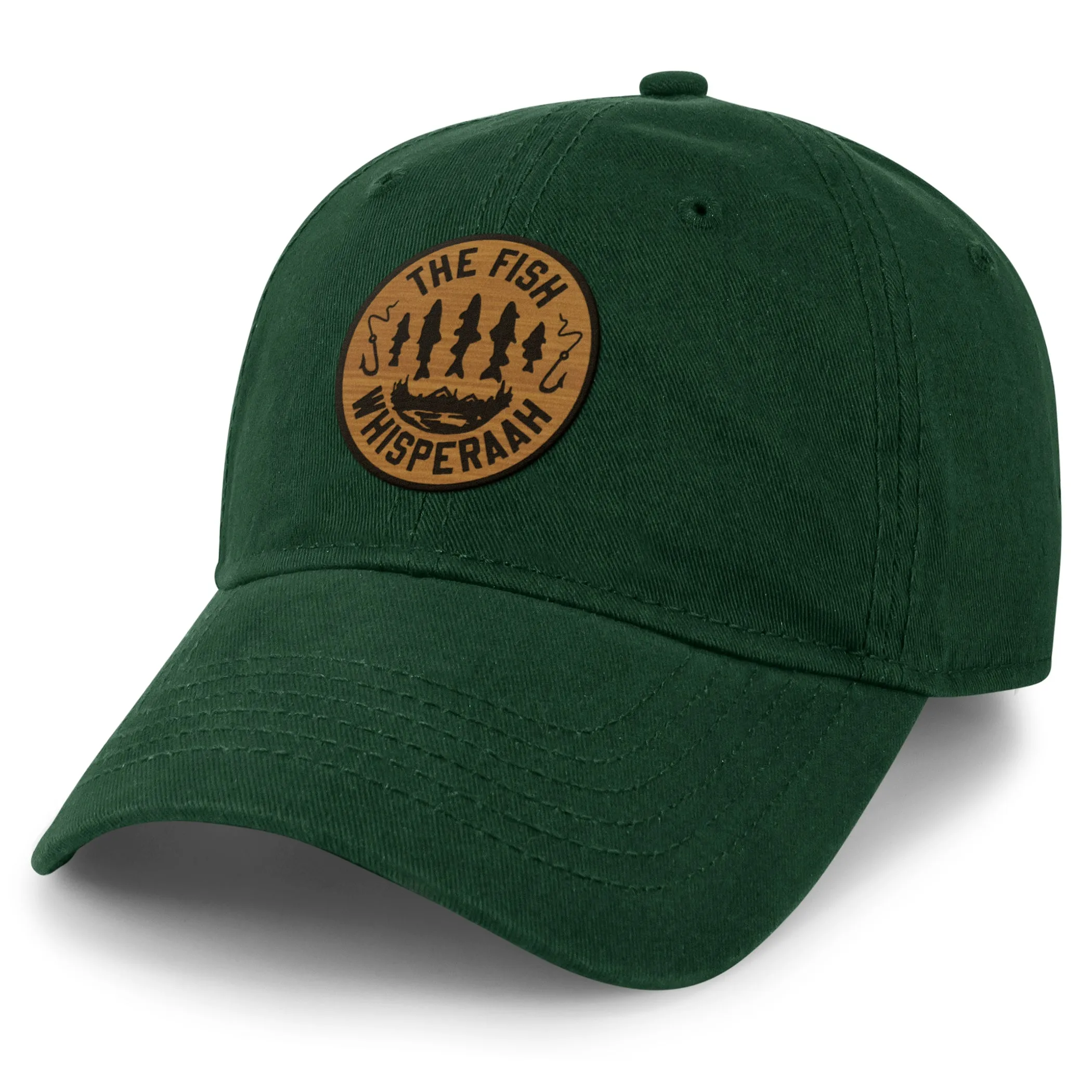 Fish Whisperaah "Wood Grain" Patch Dad Hat