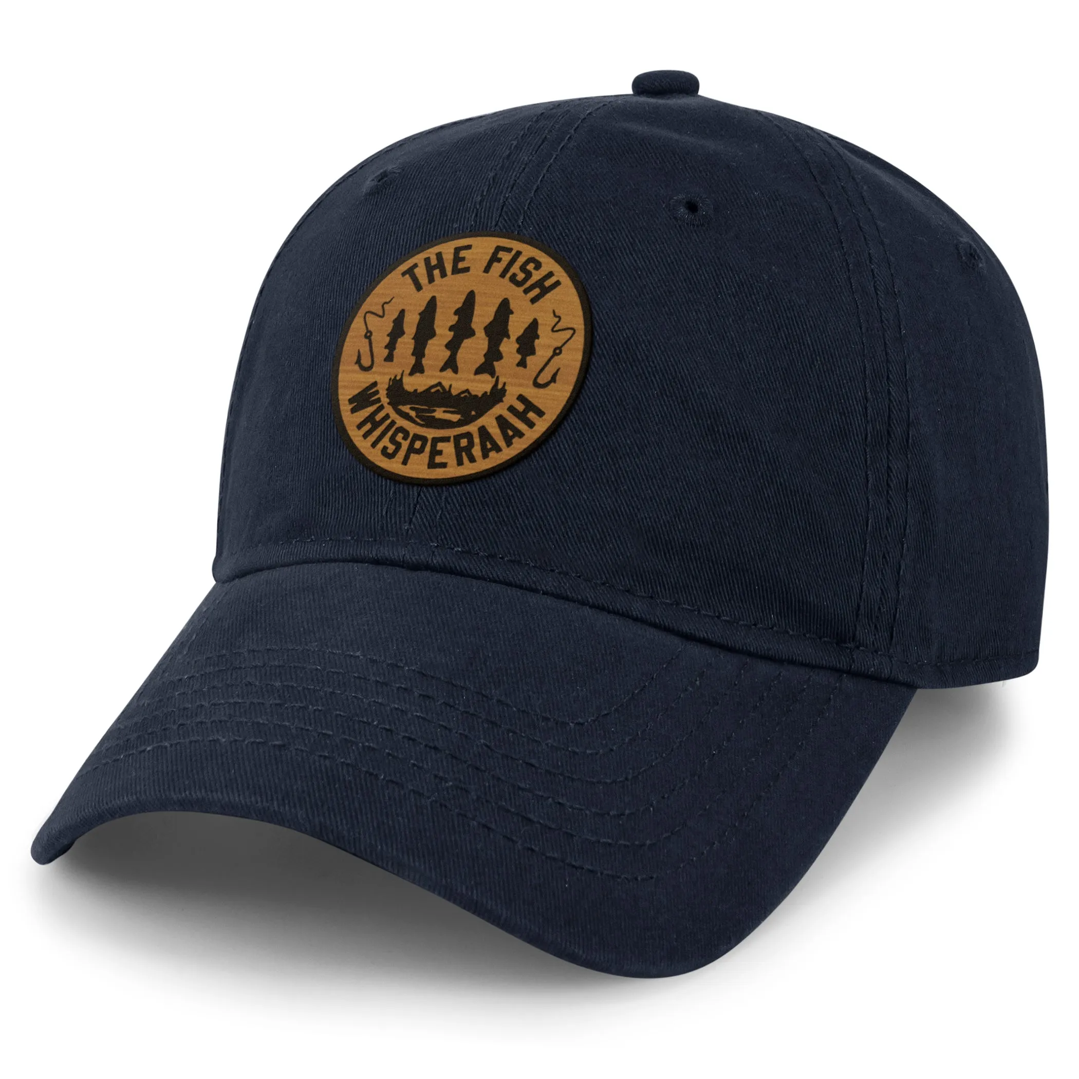 Fish Whisperaah "Wood Grain" Patch Dad Hat