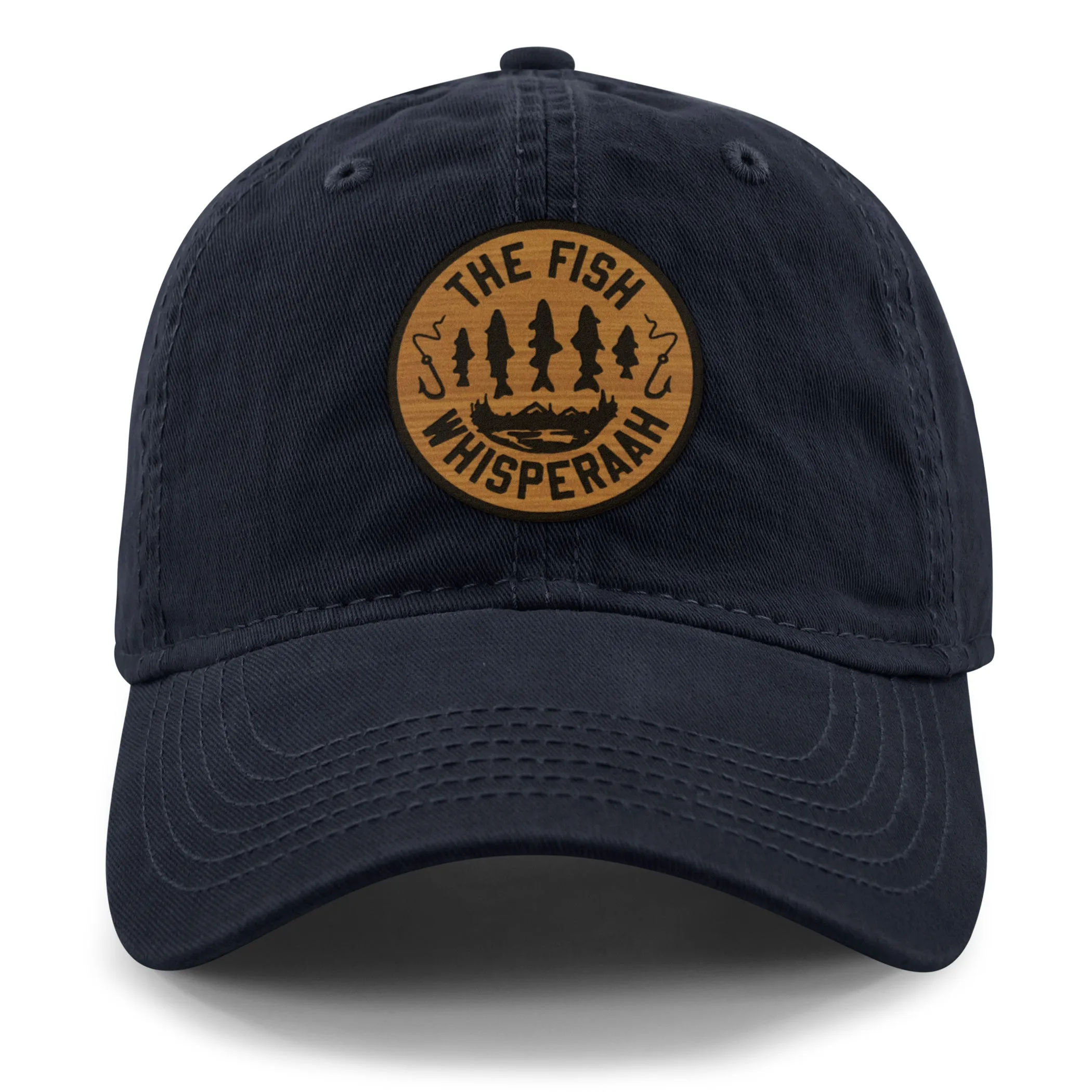 Fish Whisperaah "Wood Grain" Patch Dad Hat