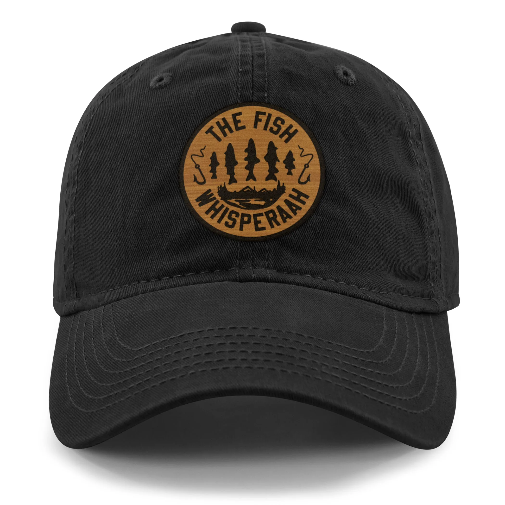Fish Whisperaah "Wood Grain" Patch Dad Hat