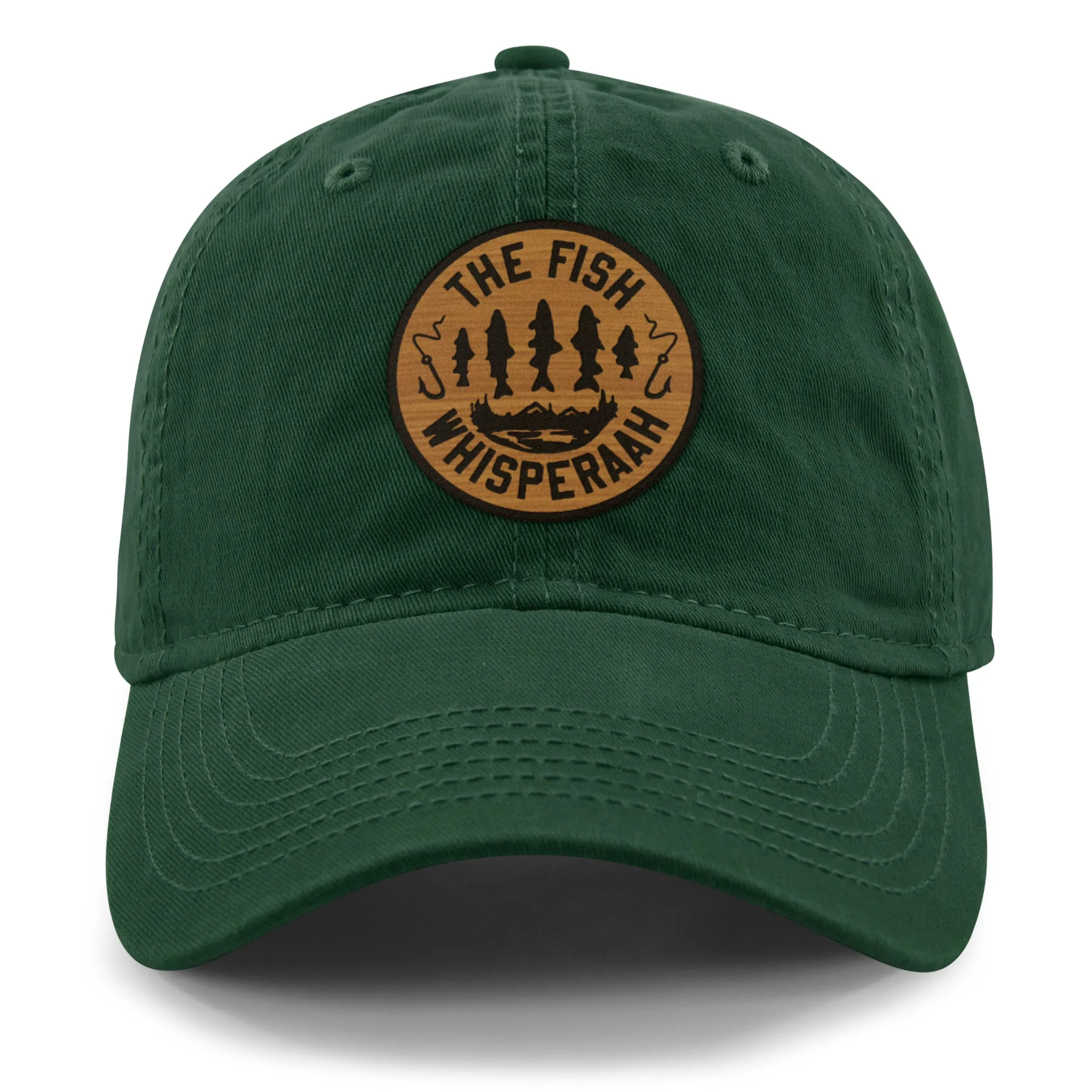 Fish Whisperaah "Wood Grain" Patch Dad Hat