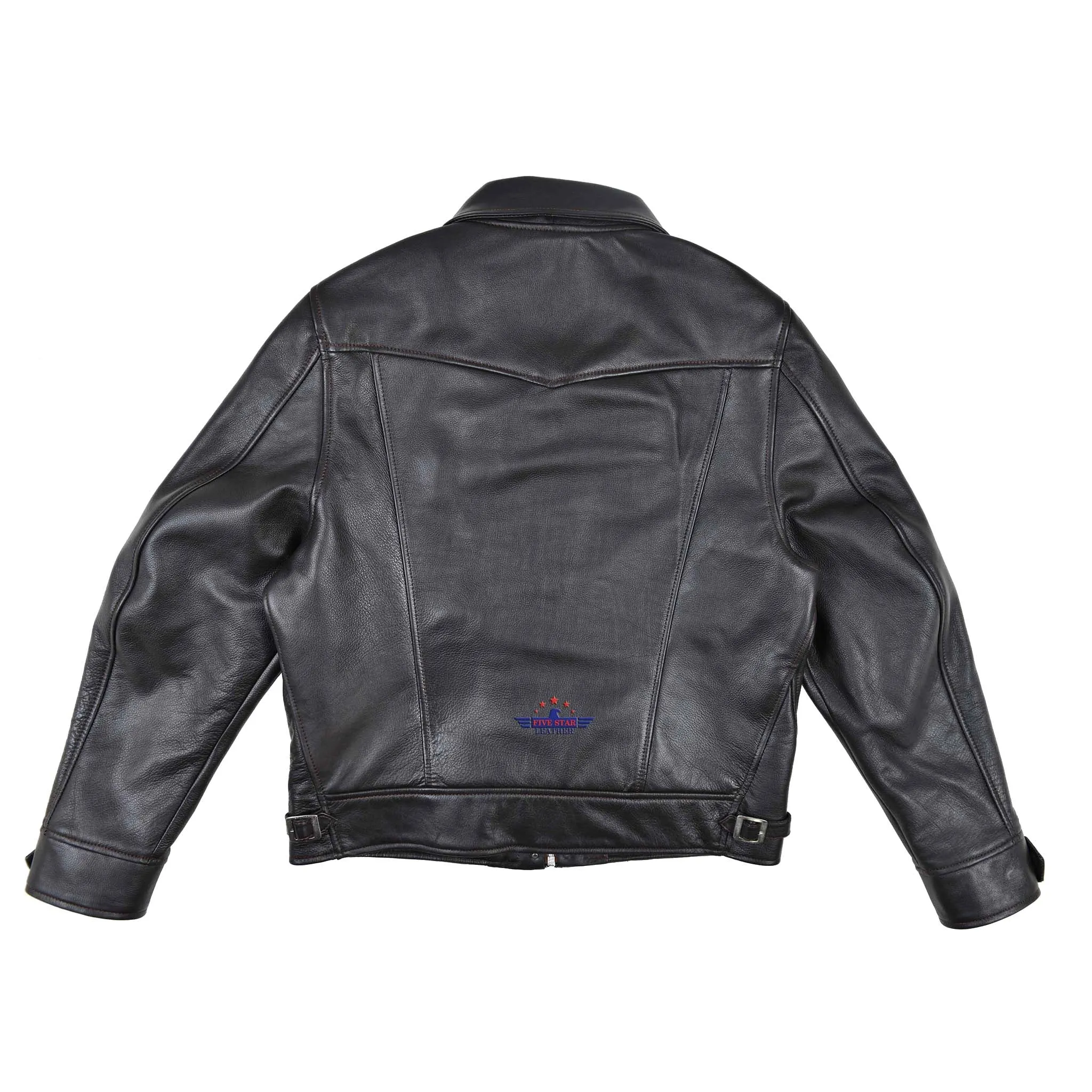 FiveStar Leather Men Real Steerhide zippered ranch jacket
