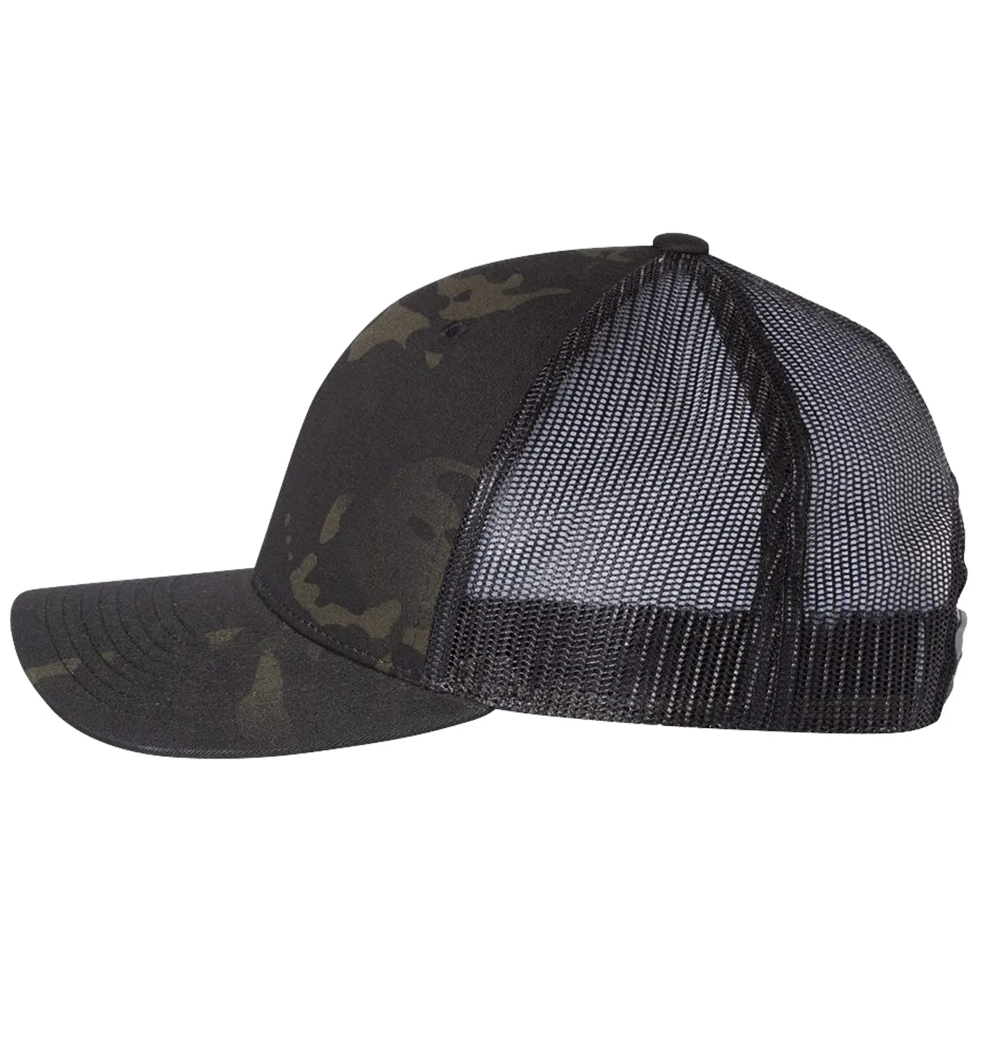 Flounder Deco 6 Panel Trucker Snap Back Multicam Black/Black Hat
