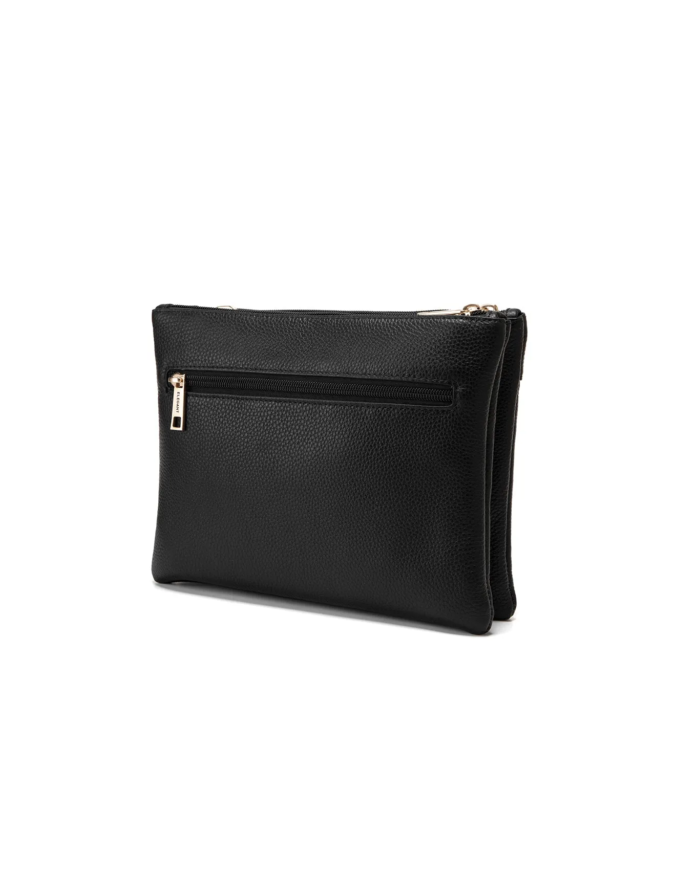 FLYNN LEATHER CROSS BODY BAG-E1-0832-BLK- SALE