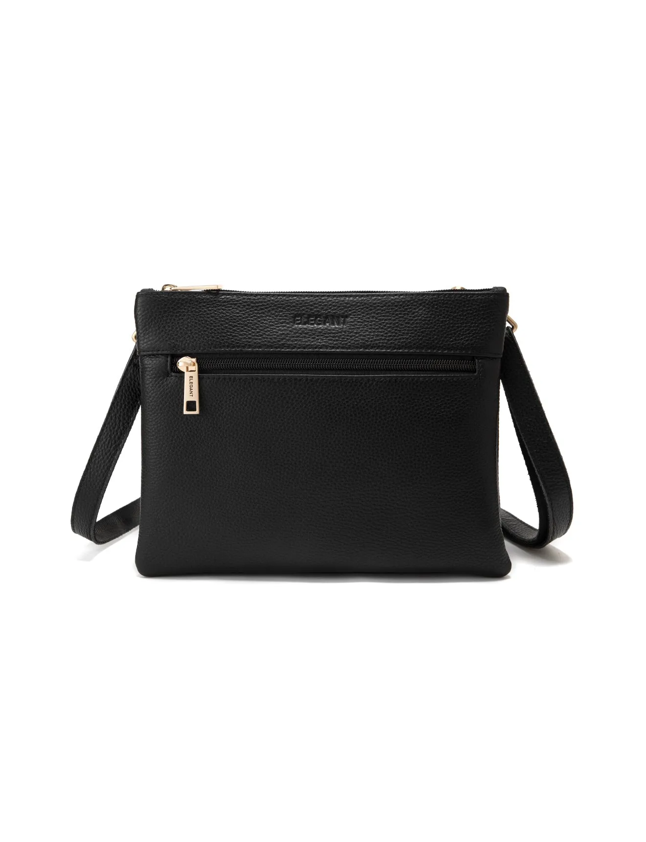 FLYNN LEATHER CROSS BODY BAG-E1-0832-BLK- SALE