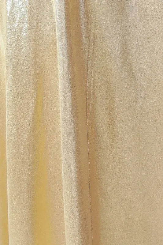 Foiled Faux Leather A-Line Skirt