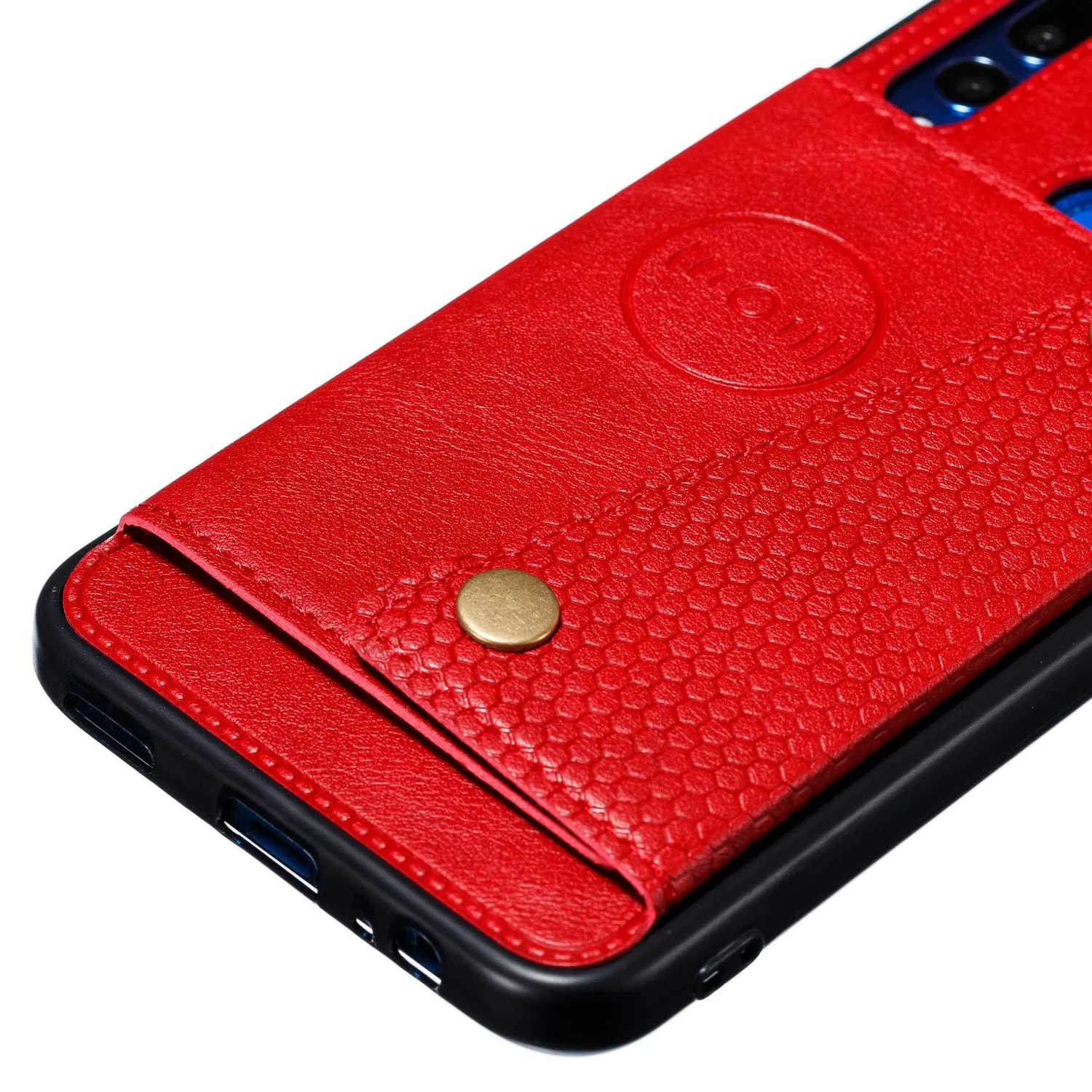 For HUAWEI Y9 prime 2019 PU Leather Shockproof Cell Phone Case Anti-dust Phone Case with Double Buckle Card Slot Pocket  blue