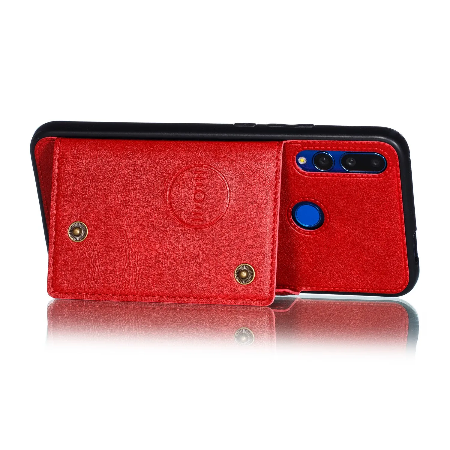 For HUAWEI Y9 prime 2019 PU Leather Shockproof Cell Phone Case Anti-dust Phone Case with Double Buckle Card Slot Pocket  blue