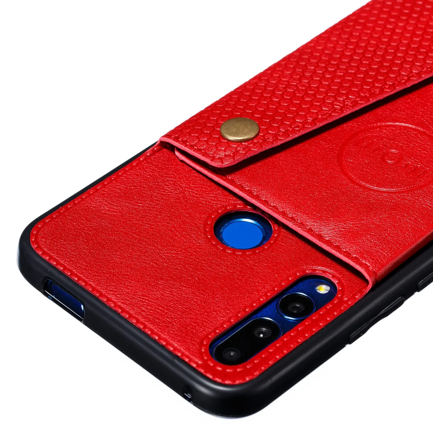 For HUAWEI Y9 prime 2019 PU Leather Shockproof Cell Phone Case Anti-dust Phone Case with Double Buckle Card Slot Pocket  blue