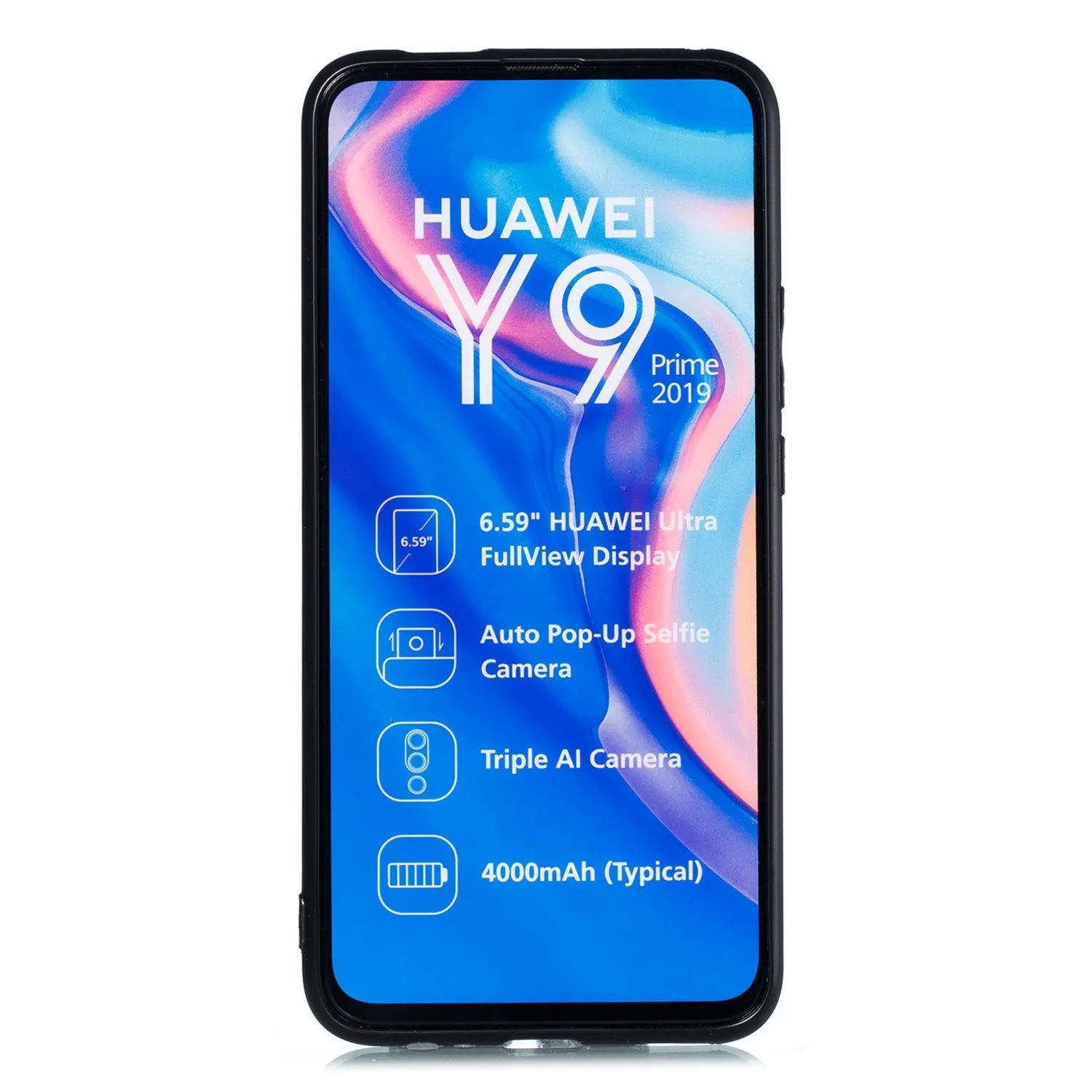 For HUAWEI Y9 prime 2019 PU Leather Shockproof Cell Phone Case Anti-dust Phone Case with Double Buckle Card Slot Pocket  blue