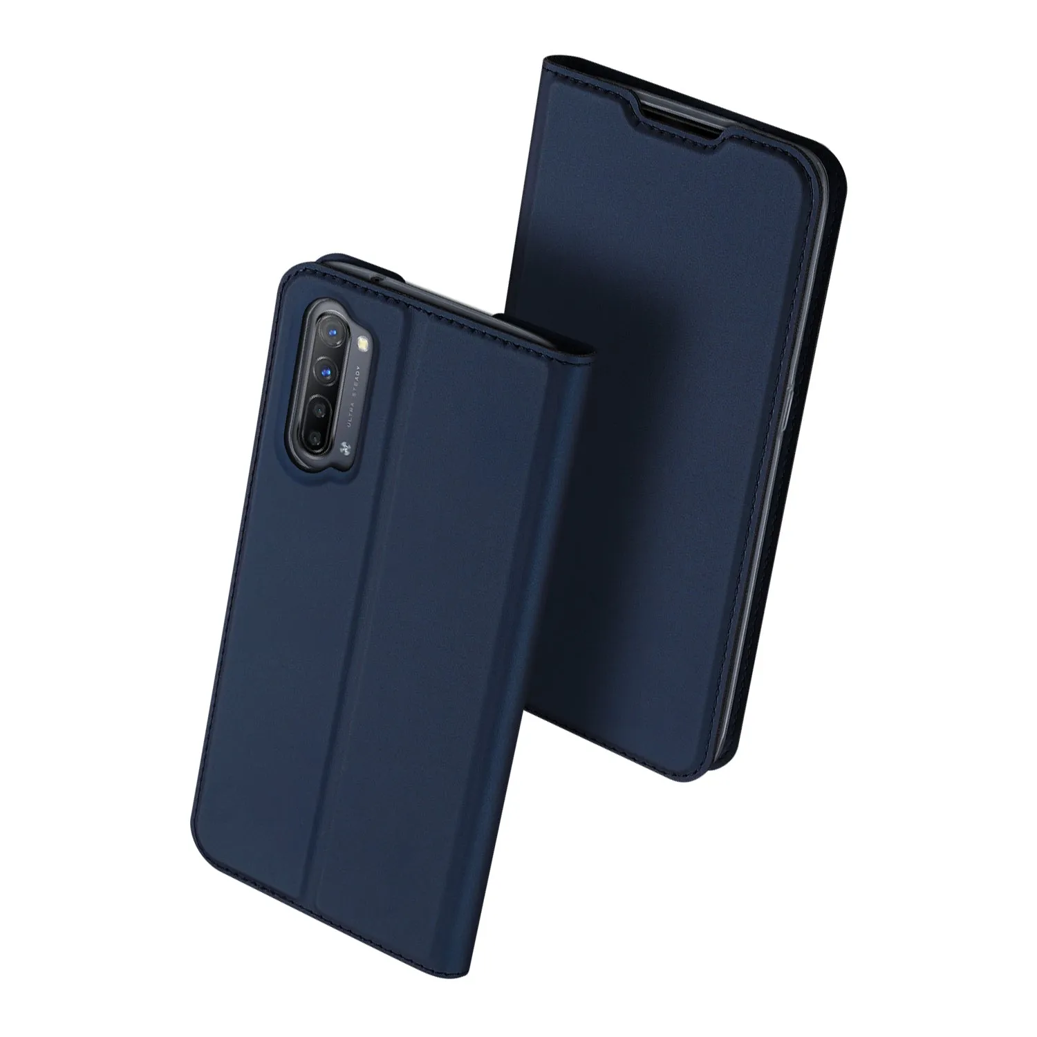 For OPPO Reno 3/3 Pro/ 3 pro 4G Case Magnetic Closure Card Slots Cellphone Cover Screen Protector Stand Available Leather Shell blue